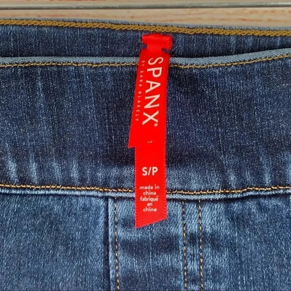 Spanx Distressed Ankle Open Hem Skinny Pullon High Rise Jeans - Picture 8 of 12